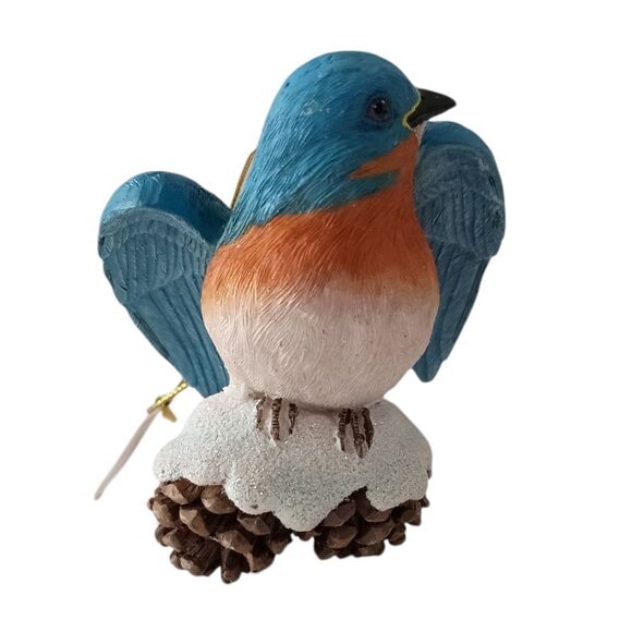 Bluebird On A Pinecone Ornament Danbury Mint Christmas Songbird Collection Bird. - Picture 4 of 16